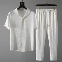 Ensemble chemise et pantalon pour homme, mode été 2026, chemise classique, chemises décontractées pour homme, ensemble de vêtements taille M-4XL 4