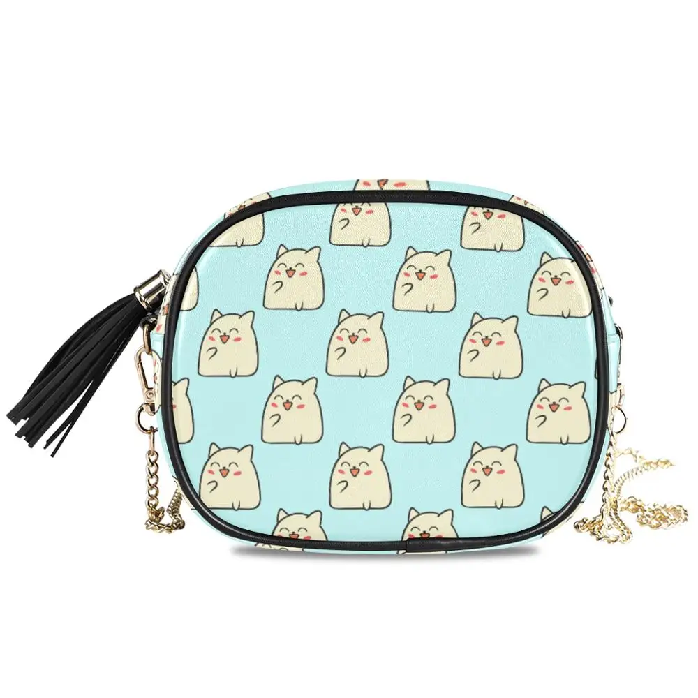 2020 Fashion Women cat Seamless Pattern crossbody Shoulder Bag Hardware Chain Strap Color Block Messenger Handbag Composite Tote