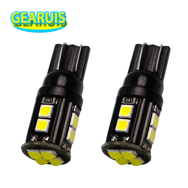 GEARUIS 500pcs T10 1w led 12 smd 3030 led convext & flat 1W chips 80MA W5W 168 Car Interior Bulb Map Light Sigal Lights 12V