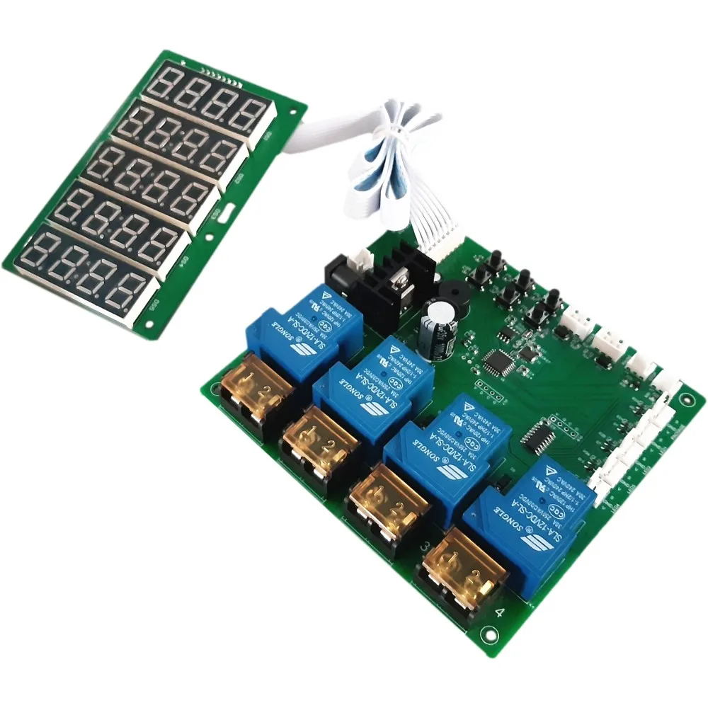 JY-215 Inbuilt Counter 4 Channel Timer Board for Bill Acceptor Coin Acceptor, Relay Time Control PCB for Car Washing Machine