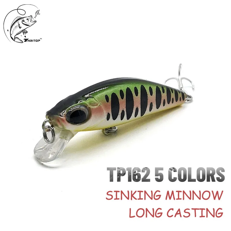 Thritop Minnow Fishing Lure 5 Colors 6.5G 55MM TP162 Wysokiej jakości tonąca twarda przynęta do dalekich rzutów wędkarskich