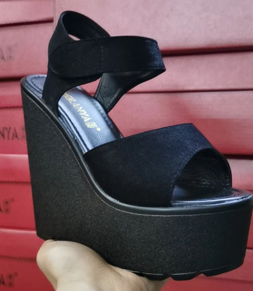 Super High Women Summer Wedge Sandals Female Platform Fashion High Heel Sandals Ankle Strap Open Toe Ladies Shoes 15cm