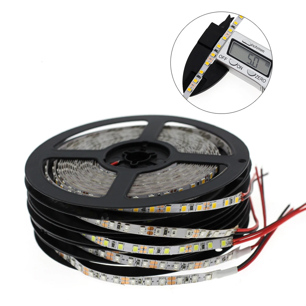 100m DC12V LED Strip 2835 5mm narrow strip 120leds/m 5m IP20 no waterproof 2835 LED strip white/warm white/blue/red/green