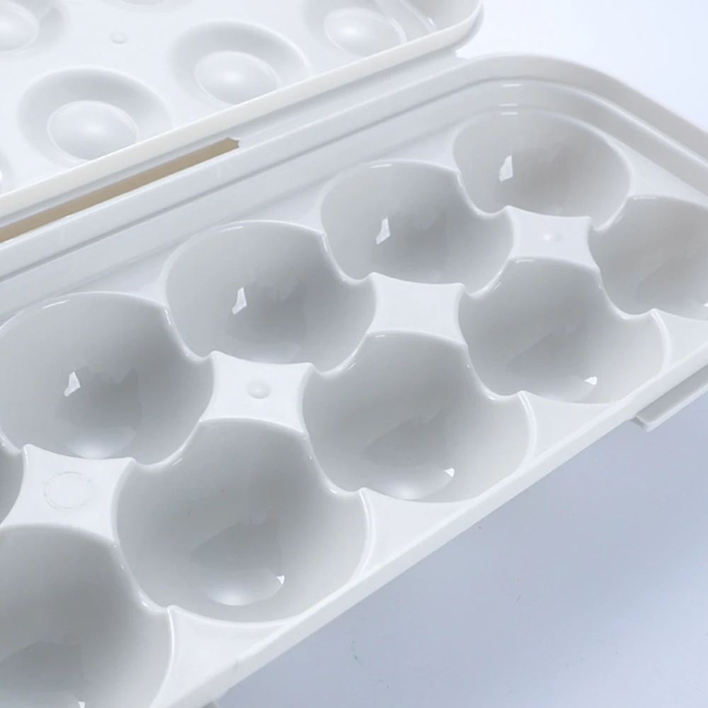 12 Grid Egg Storage Box Egg Tray Containers Kitchen Refrigerator Eggs Plastic Dispenser Airtight Fresh Preservation Eggs Holder