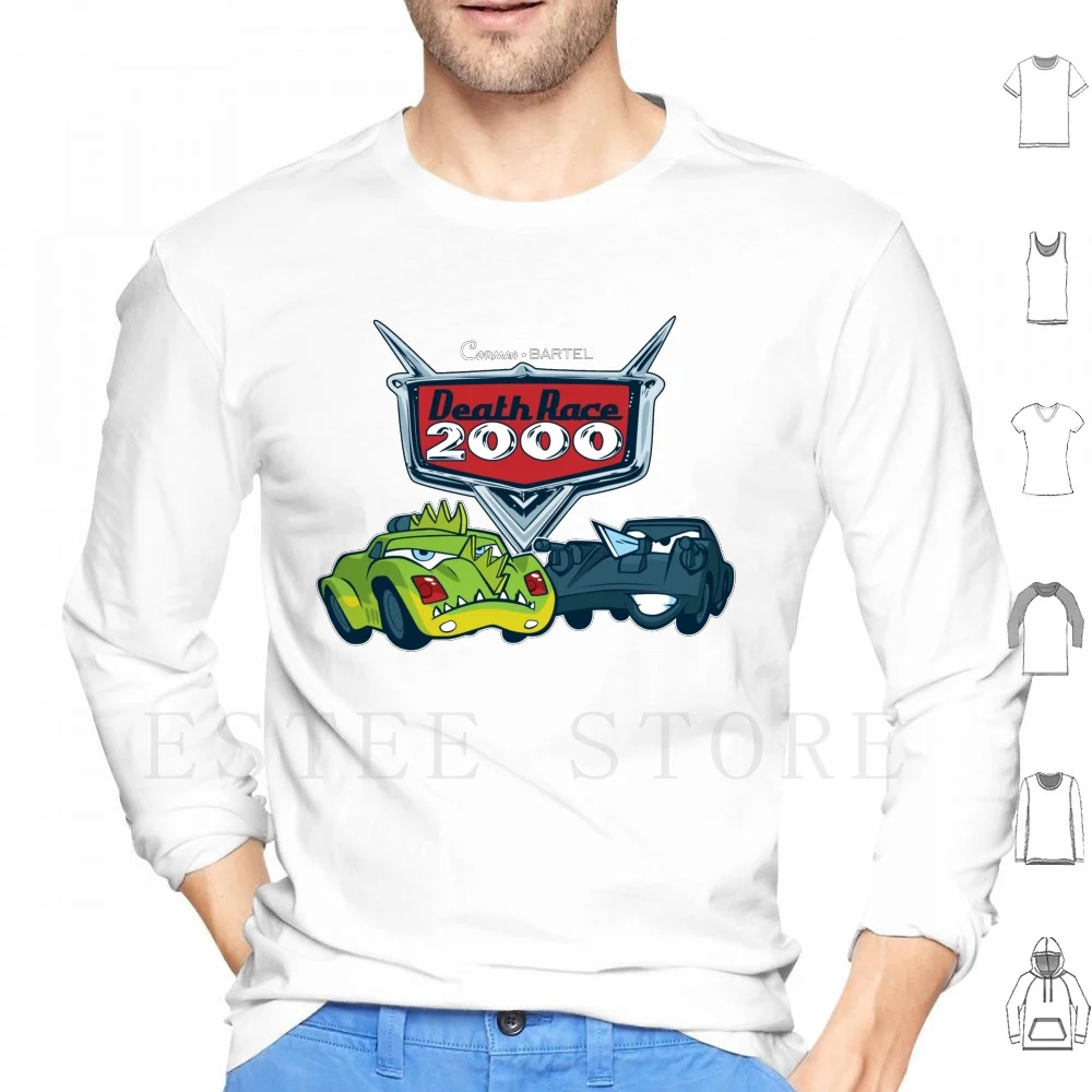 Толстовки с длинным рукавом Death Race 2000, Гонка смерти Франкенштейн Кэрдиин, пулемет Джо Пиксар, автомобили, пародия, Роджер