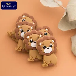 3PC Silicone Teether Beads Lion Baby Toy DIY Pacifier Chain Necklaces Pendant Bite Chew Bite Chew Rodent For Teething Kids Toys