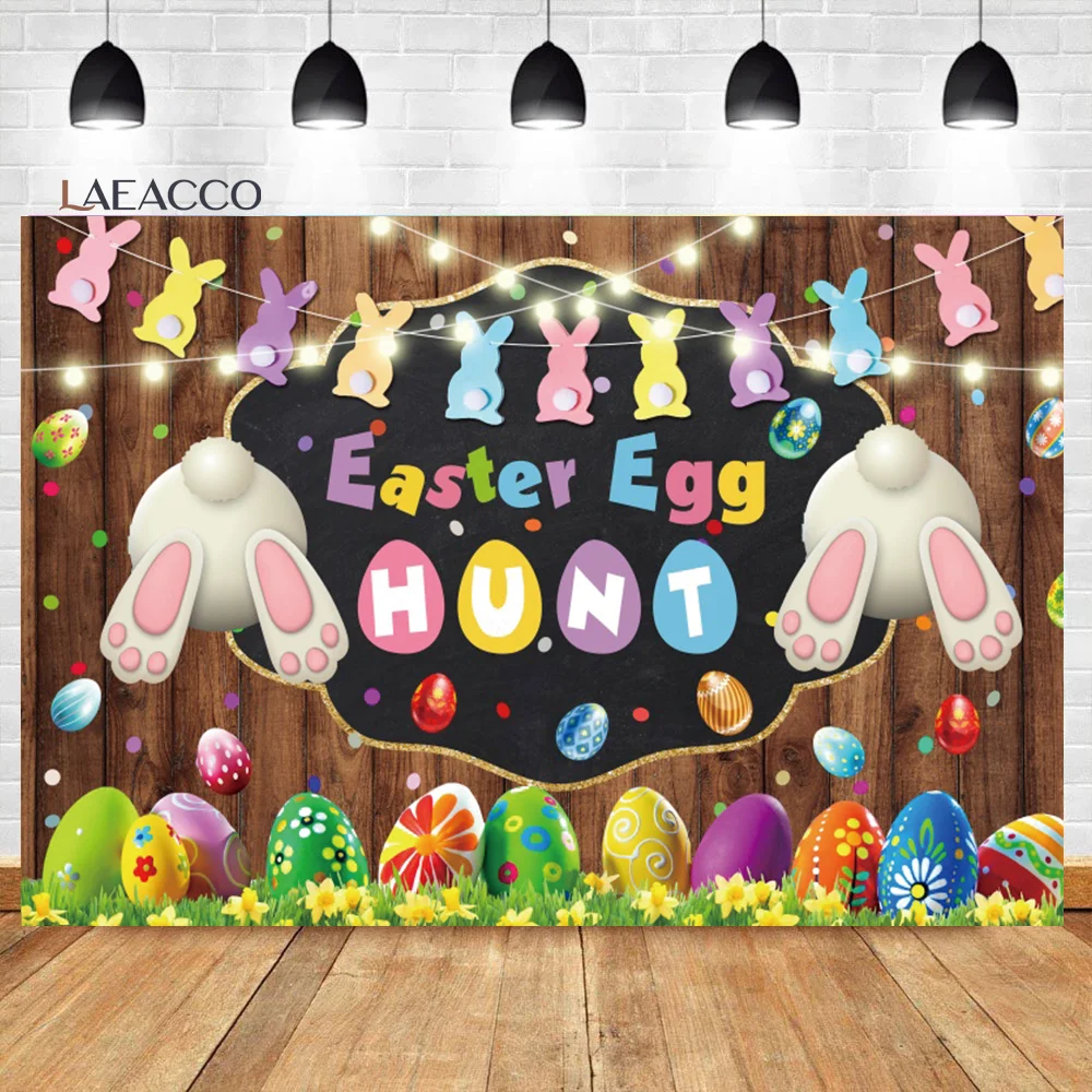 Laeacco Phục Sinh Chụp Ảnh Nền Bảng Gỗ Treo Tường Cỏ Xanh Hoa Quả Trứng Phục Sinh Trẻ Em Chân Dung Ảnh Phông Nền Đạo Cụ
