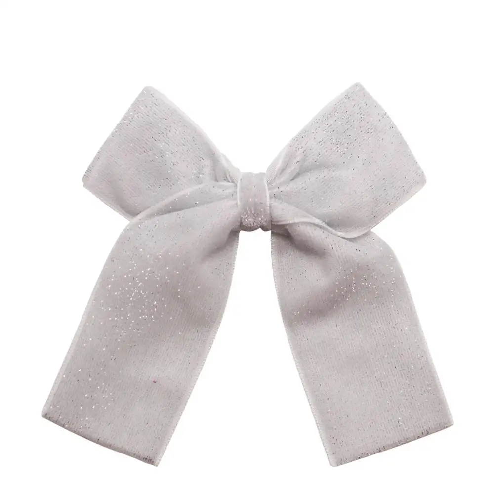 NEW 2pcs Velvet Bows Hair Clips 4 Inch Sparkly Sequin Solid Hair Bows With Hairpin Hair Accessories for Baby Girls