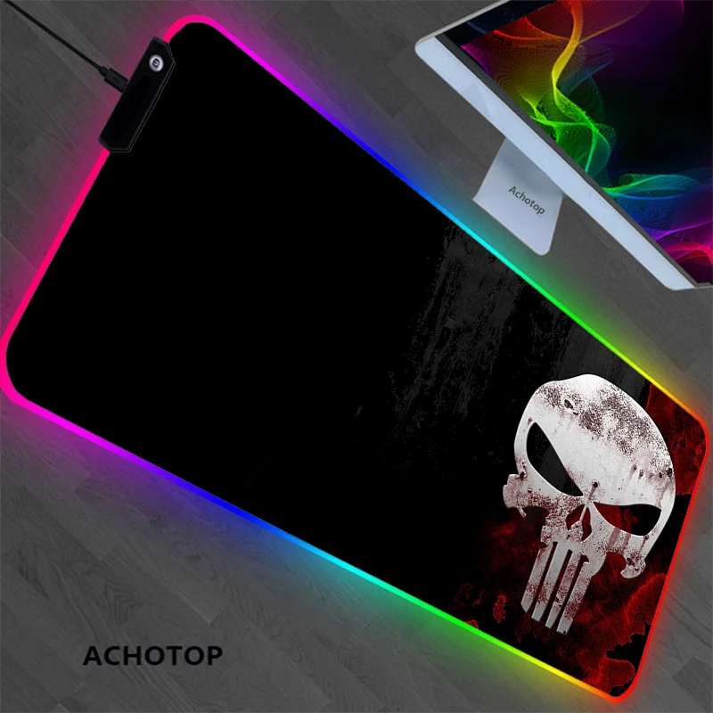 

Sovawin Gaming Mouse Pad RGB LED Backlight Mat 900x400 Gamer XXL Computer Mousepad CS GO Skull Non-Slip Desk Mat For PC Gamer