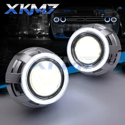 XKM7 H4 H7 Projector Retrofit Bi-xenon Lens 3.0'' Angel Eyes Lenses In Headlight H1 HID LED Metal Kit Car Lights Accessories DIY