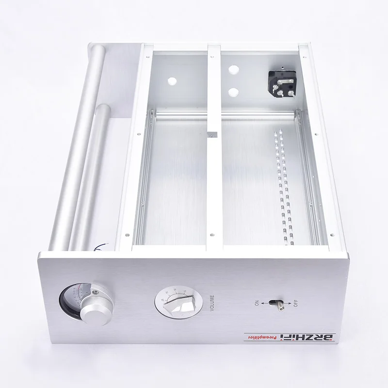 1 قطعة الألومنيوم 300B اليقطين سبليت مكبر للصوت الهيكل VU متر رئيس الضميمة لتقوم بها بنفسك صندوق فاخر مكبر للصوت الهيكل