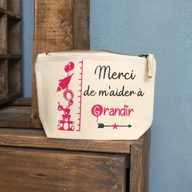 personalized Makeup Bag with your text any language, party survival kit bags, bridal party cotton cosmetic bag,thank you gift