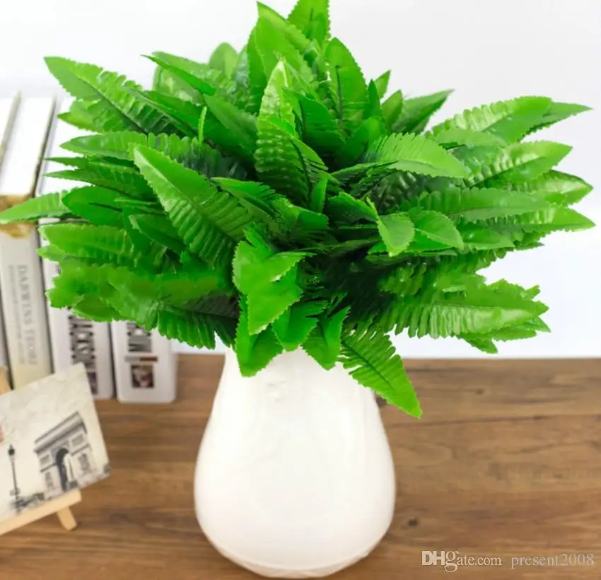 100Pcs/lot Artificial Flower Leaves Plants Pretty Fake Lifelike Plastic Persian Grass Lysimachia Fern floral decorations supplie