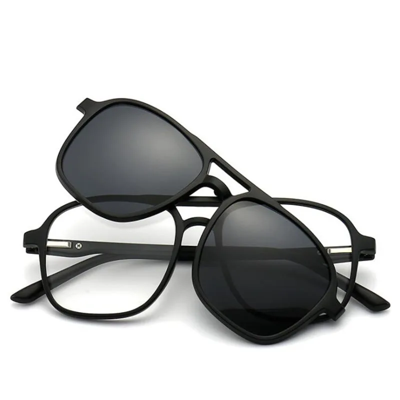 2333 Magnet Clip Big Double Beam Myopia Sun Glasses Prescription 0 -0.5 -0.75 -1.0 -2.0 -3.0 -4.0 -5.0 To -6.0