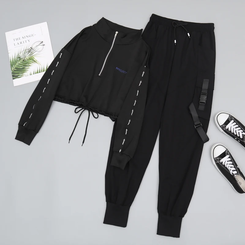 

women's outfit Top + trousers casual sports suit two piece short set autumn Suit women Loose Long Sleeves Two-piece pants Suit
