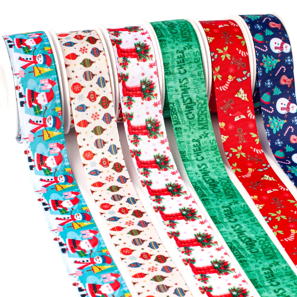 New 50 Yards Hot Designs Christmas Trees  Printed Grosgrain,satin Ribbon Hair Accessories