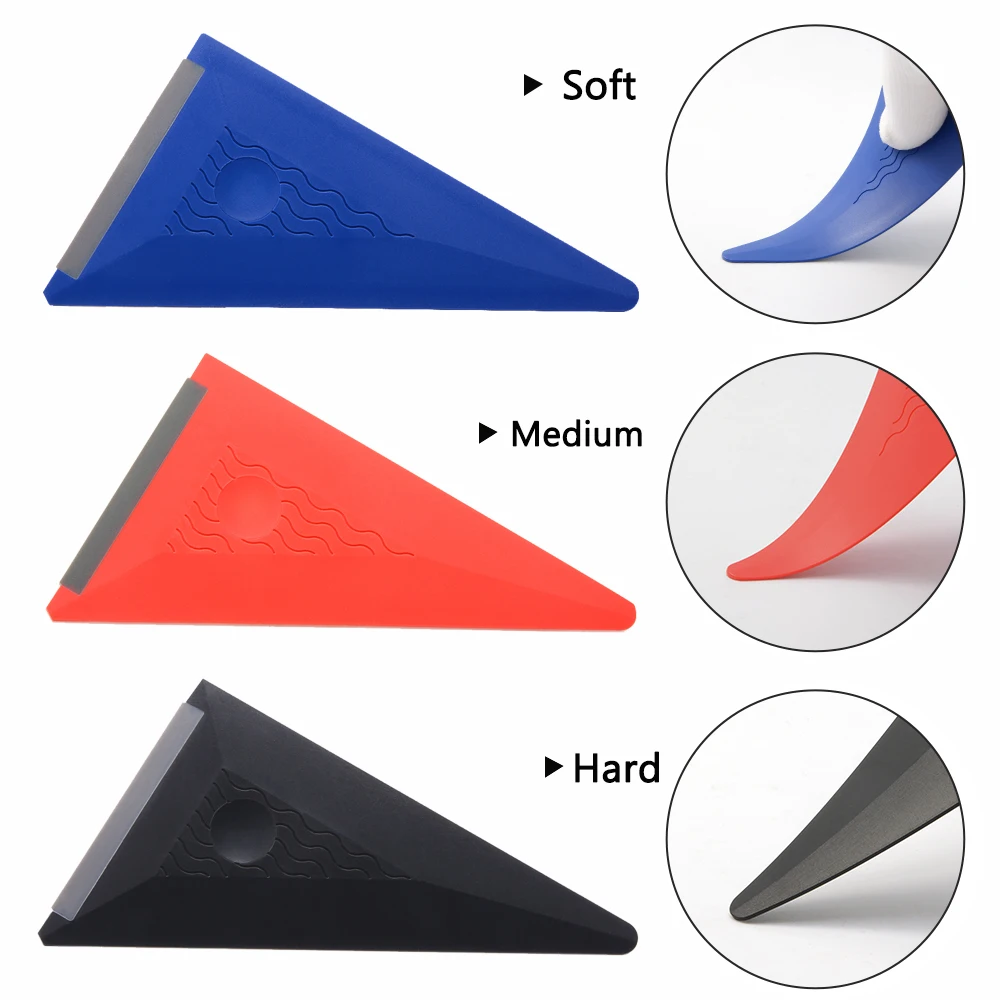 EHDIS Window Tinting Car Wrap Squeegee Silicone Rubber Windshield Glass Scraper Carbon Fiber Covering Film Vinyl Applicator Tool