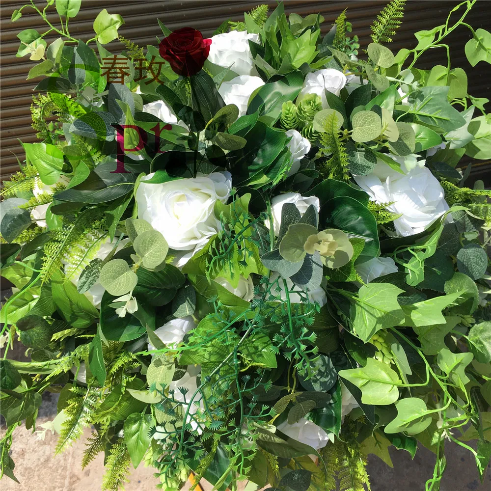 SPR 30-55cm wedding table centerpiece flower ball green leaves arch table runner flowers artificial party decoration