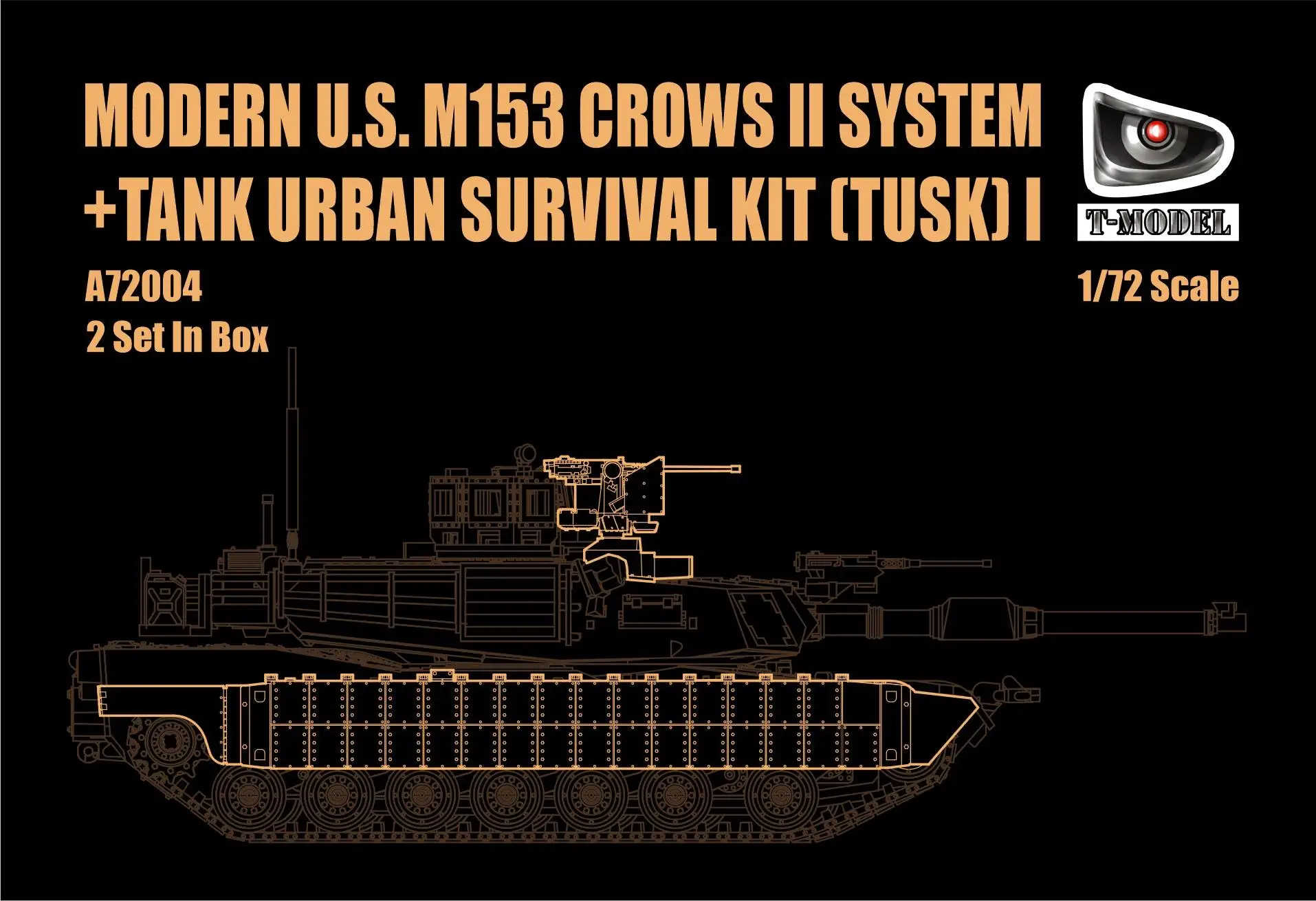 T-รุ่น A72004 1:72โมเดิร์น U.S.M153 CROWS II ระบบ + TANK URBAN SURVIVAL KIT TUSK