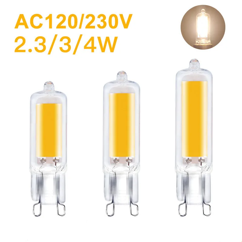 

Dimmable LED G9 Light Bulbs 9W 12W 15W COB Glass LED Lamps Replace 40W 60W Halogen Bulb for Pendant Lighting Fixture Chandeliers