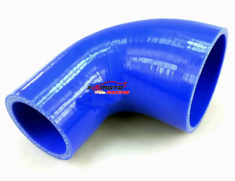 New 64mm-51mm 90 degree For Car Intercooler Blue Pipe Elbow Reducer Hose