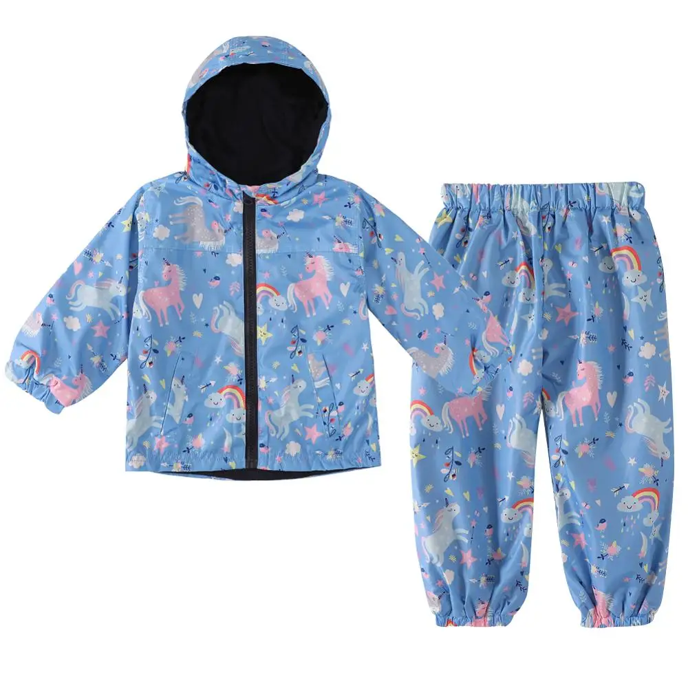 LZH Children Clothing Autumn Winter Kids Boys Clothes Raincoat Waterproof Dinosaur Coat+Pant Outfit Suit For Girls Clothing Sets