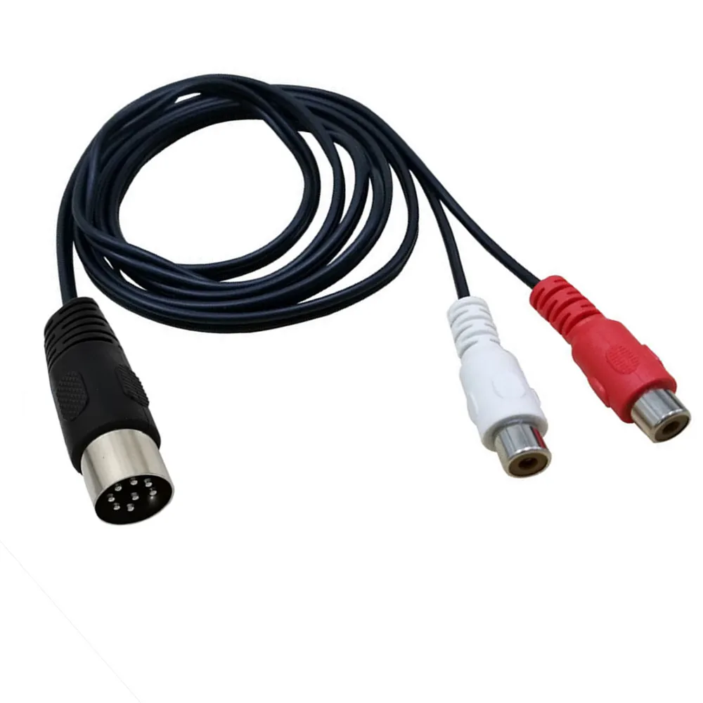 Din 8 Pin to 2RCA Cable 8Pin Din Male Plug to 2-RCA Female Audio Adapter Cable for  Musical instrument audio equipment 0.3M-1.5M