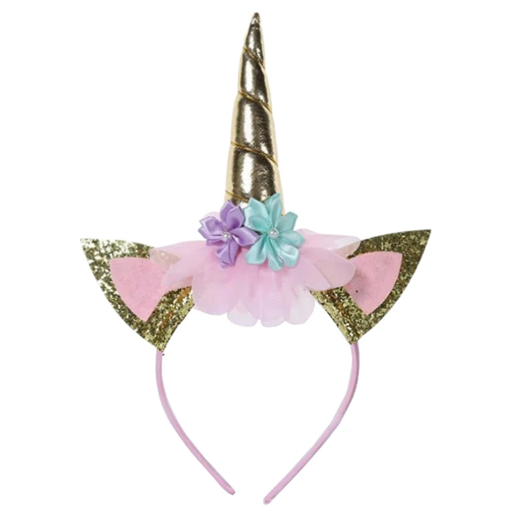 

Girls Flower Cat Ears Cute Unicorn Headbands Children Headwear Photo Props Party Hair Hoop Hairbands Kids Hair Accessories