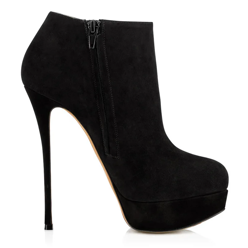 Women super high heels boots woman platform spring autumn ankle boots woman office boot large size 34-45