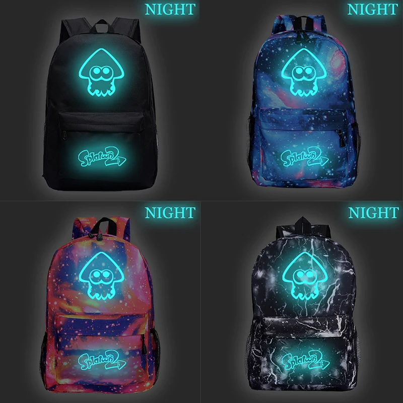 

Galaxy Luminous Splatoon Backpack Boys Girls Schoolbag Students Bookbag Teens Child Daily Rucksack Casual Unisex Travel Bag Gift