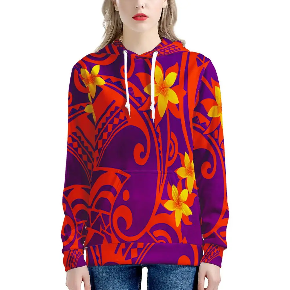 

Polynesian Fiji Traditional Tribal Print Hooded Ladies Tops Oversized Custom Hoodie Casual Fall Women Cheap Hooded Hoodie