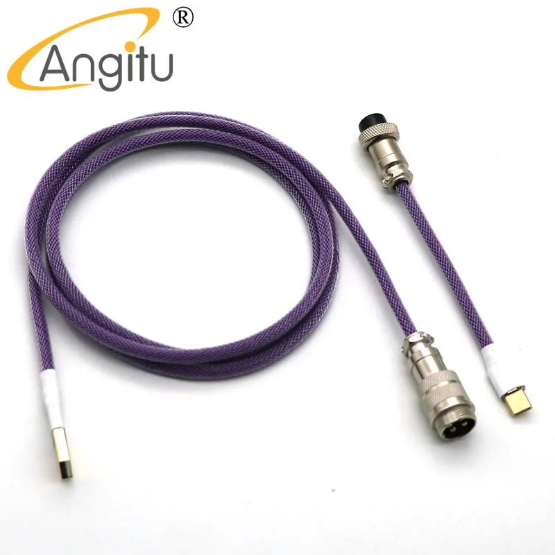 Angitu لوحة المفاتيح الميكانيكية نوع C كابل محمية PET الأكمام USB A لنوع C avator كابل مع GX12