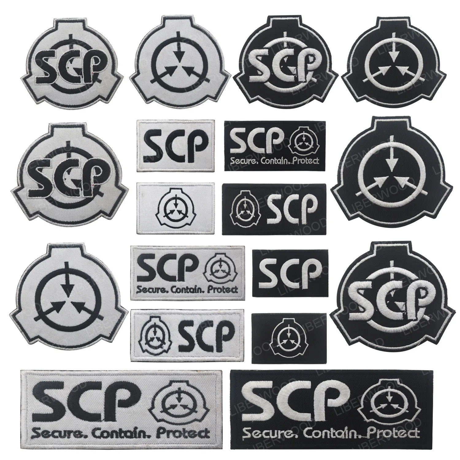 SCP Foundation Logo Embroidery Patch Supernatural Lovers Reflective Armband Badge Applique For Jacket Jeans Hat Backpack Clothes