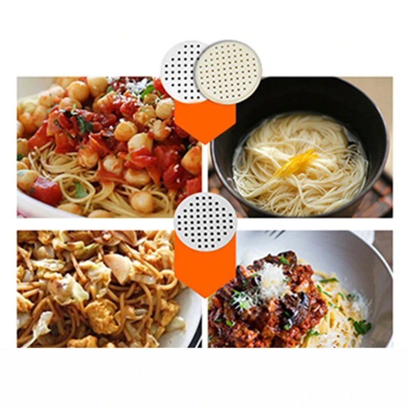 Household Manual Stainless Steel Pasta Maker Noodles Presser Making Machine with 7 Molds Noodle Maker