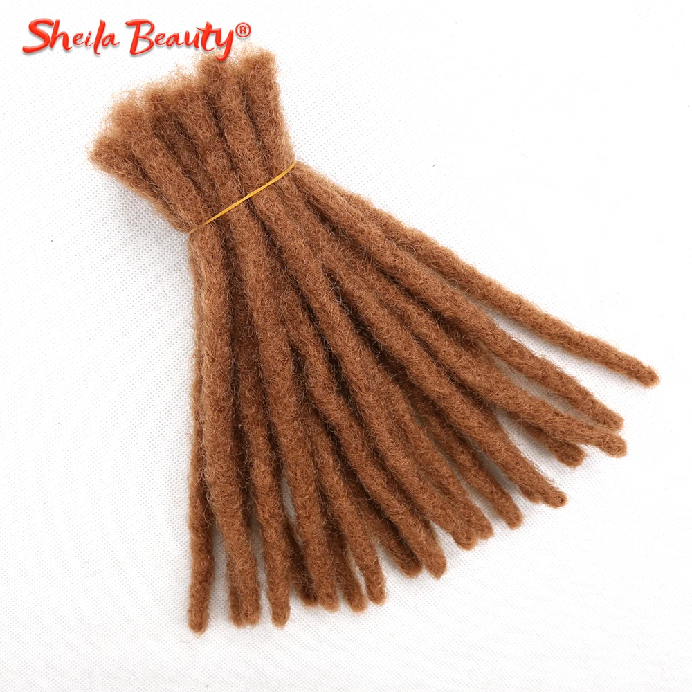 Dreadlocks sintetici estensioni dei capelli Faux Locs capelli all'uncinetto serrature fatte a mano intrecciare i capelli per donne o uomini trecce morbide nere