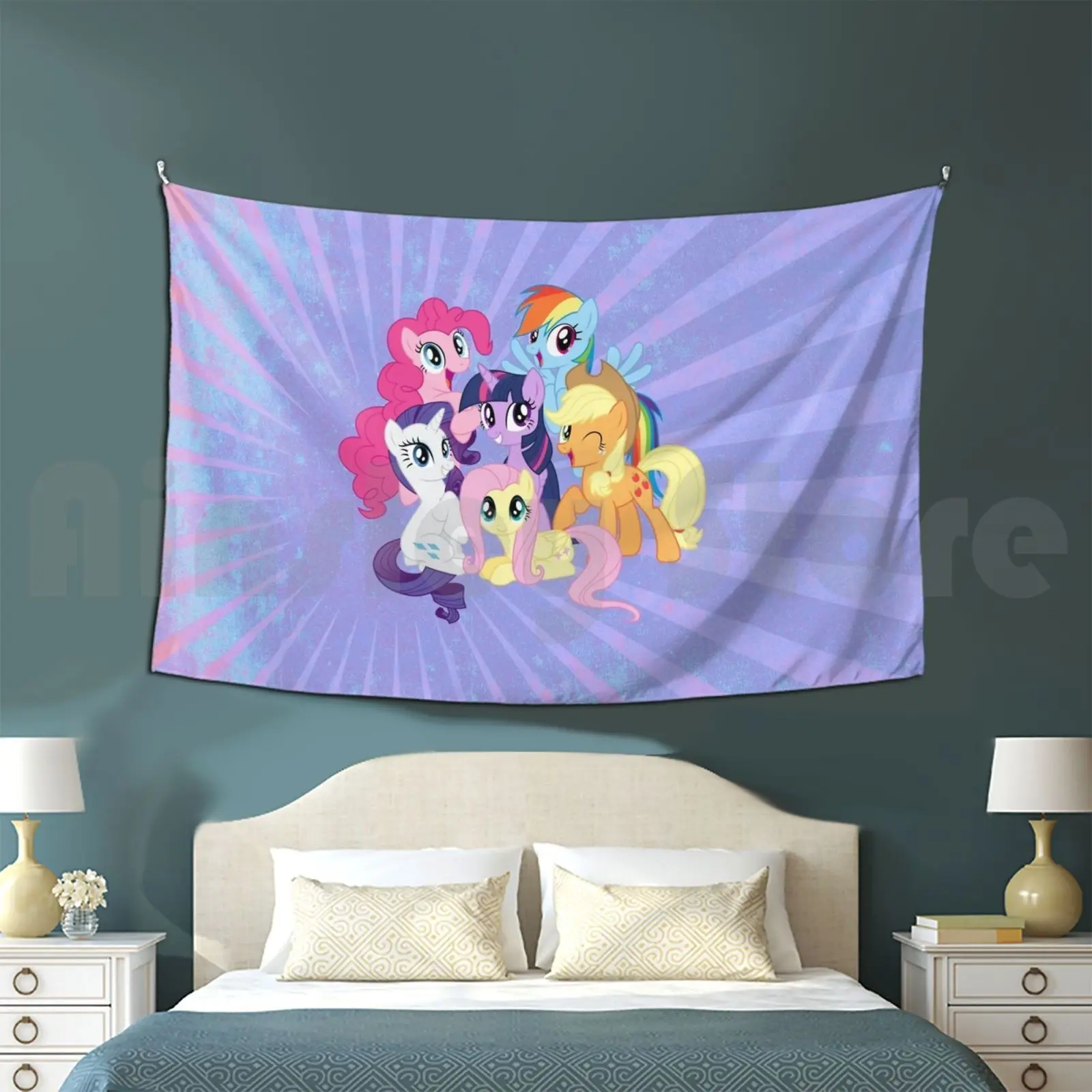 My Little Ponies Tapestry Background Wall Hanging Horse Equine Equestrian Stallions Show Jumping Show Jumping Horse