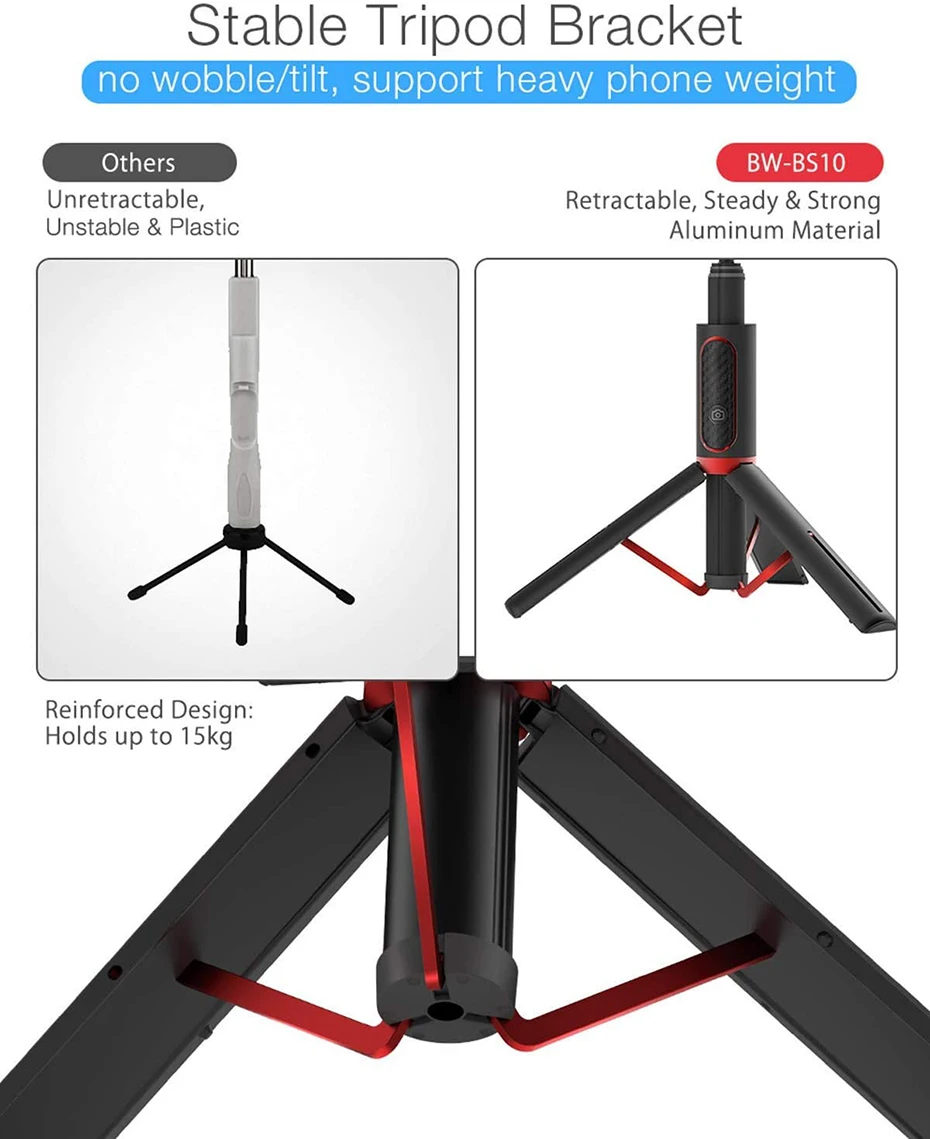 Uitschuifbare Statief Voor Telefoon Palo Selfie Con Statief Mobile Monopod Houder Stand Draadloze Bluetooth Selfie Stick Voor Xiaomi Iphone