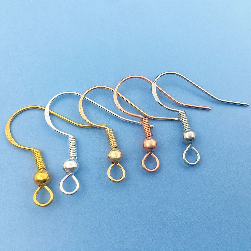 80pcs 925 Silver Earring Clasp Hooks Bulk DIY Pendant Fashion Supplies For Jewelry Findings Charms Handmade Craft Accessories