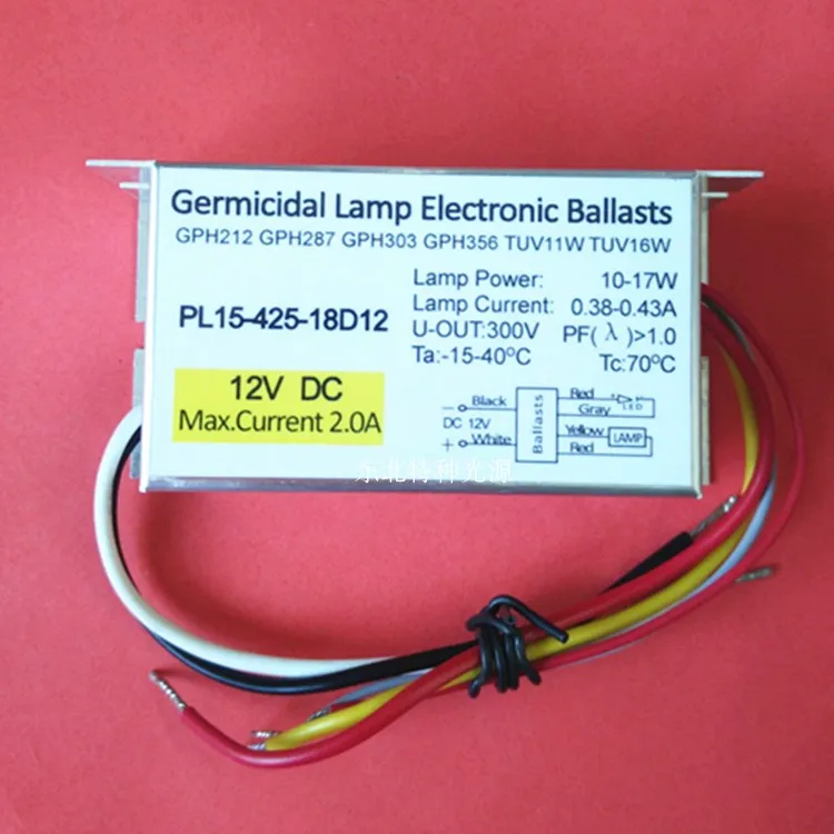 DC12V power supply UV lamp ballast PL15-425-18D12 10-17W lamp ballast