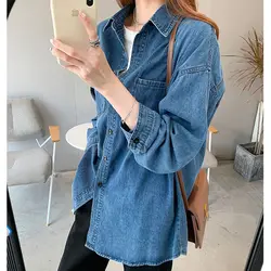 Jackets Women Denim Shirt Solid New Denim Jacket Jeans Bomber Coats Female Outwear Coat Harajuku Streetwear Gothic