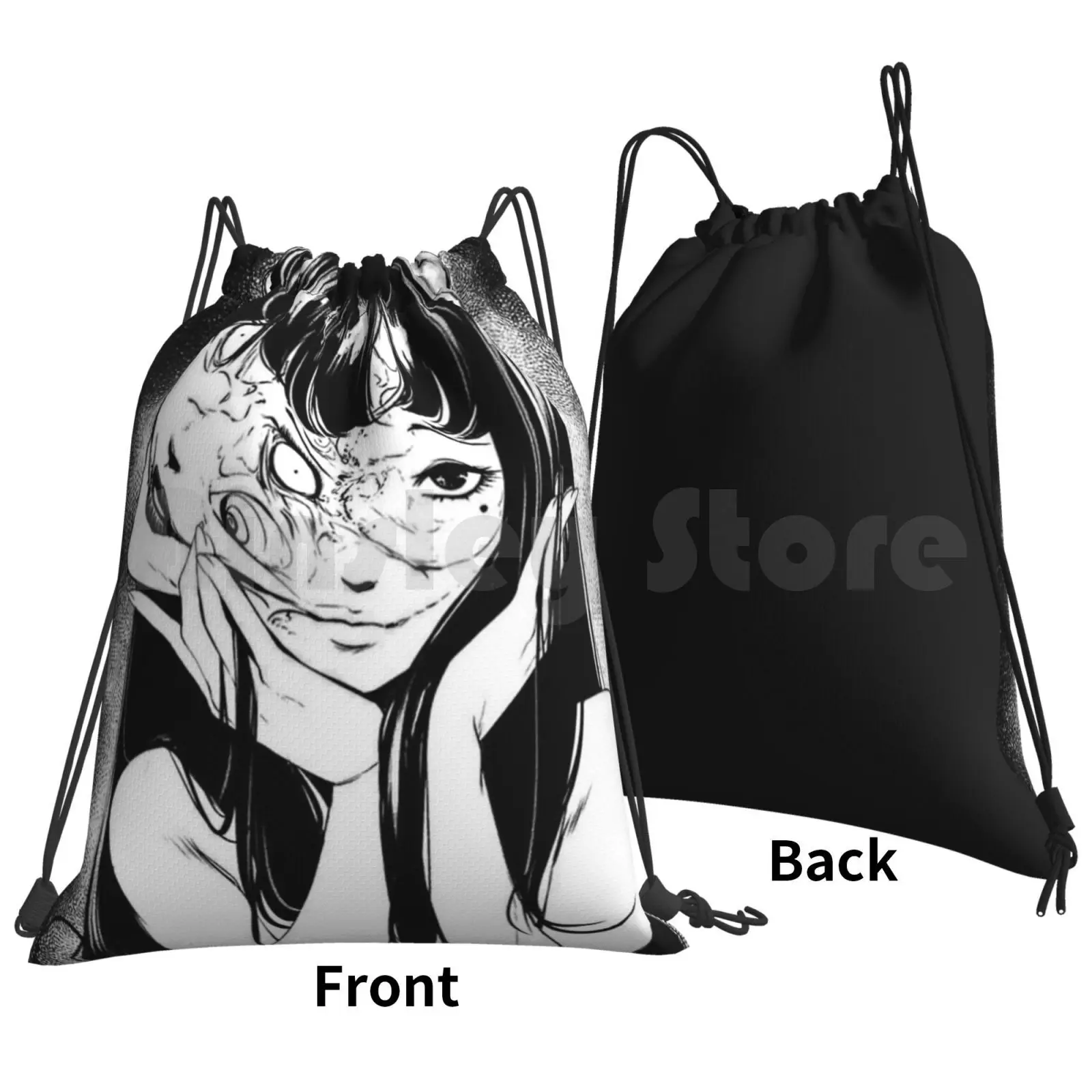 Tomie By Backpack Drawstring Bag Riding Climbing Gym Bag Tomie Manga Anime Horror