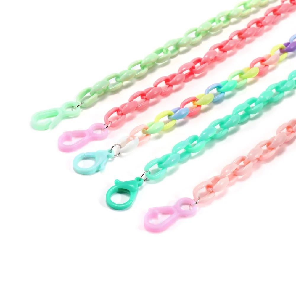 50pcs/pack Fashion Colorful Acrylic Long Chain Necklace For Women Frosted Resin Chain Chunky Choker Pendant Necklace Jewelry