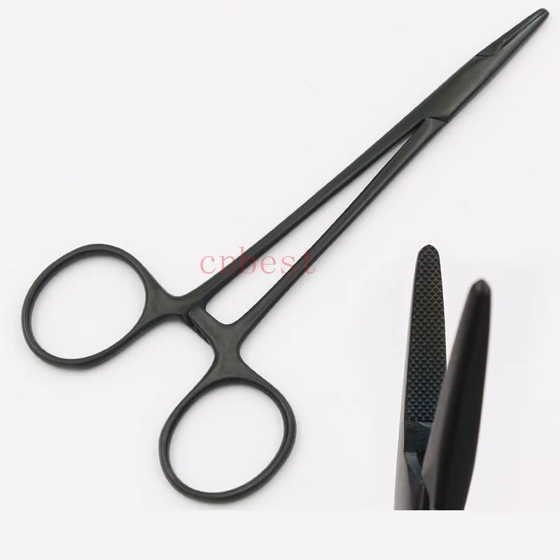 Cosmetic plastic surgery instrument 12.5cm stainless steel porcelain black handle needle holder needle holder double eyelid tool