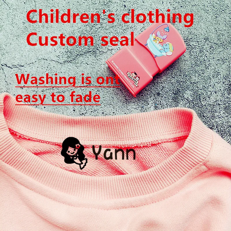 Custom Non-fading ink baby cartoon children's seal waterproof CLOTHING MARKER,Camp Stamp,FABRIC Textile Stamp,Cloth Label stamp