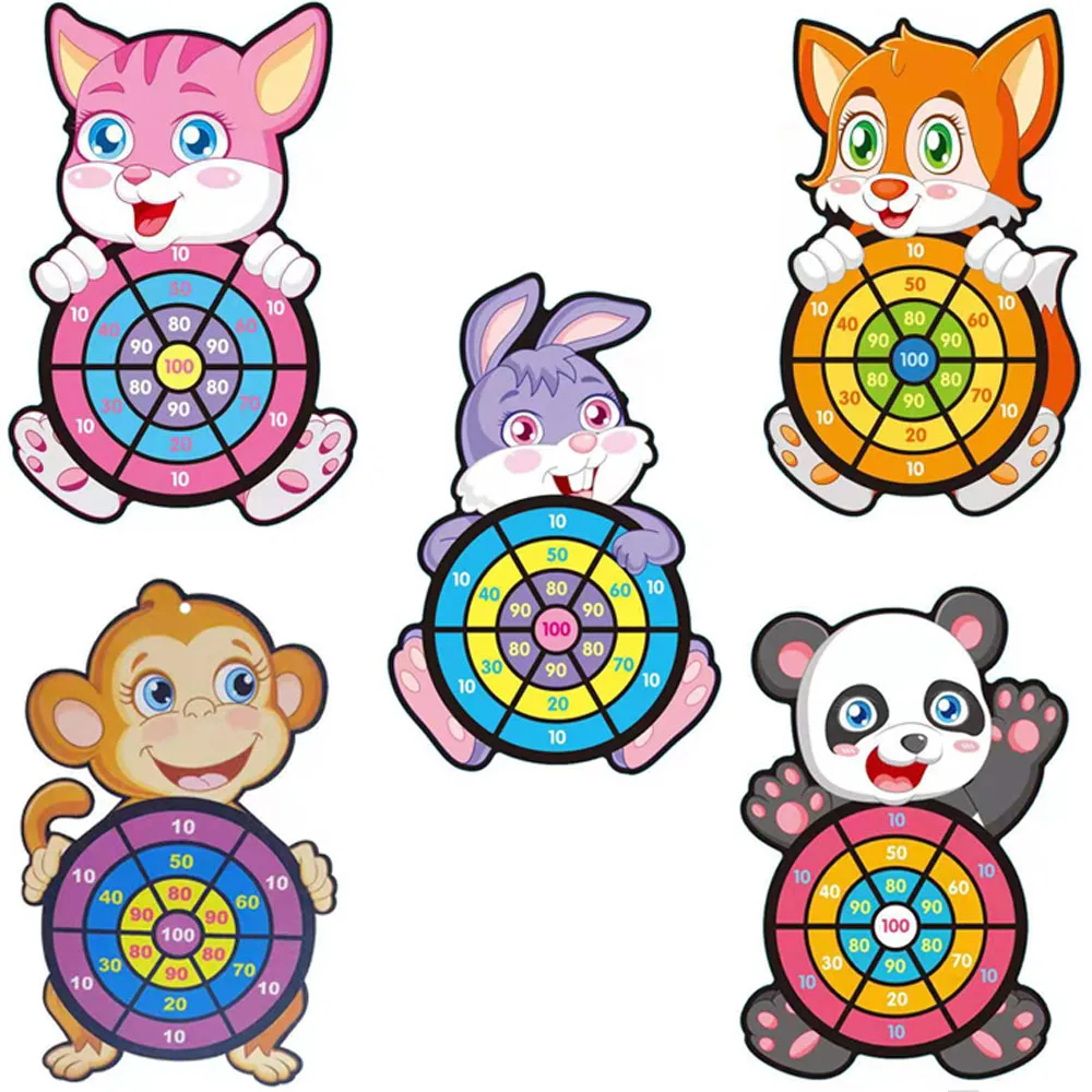 Children Cartoon Animal Dart Board Cute Different Animals Dart Target Accuracy Precision Target Kids Leisure Time Sports