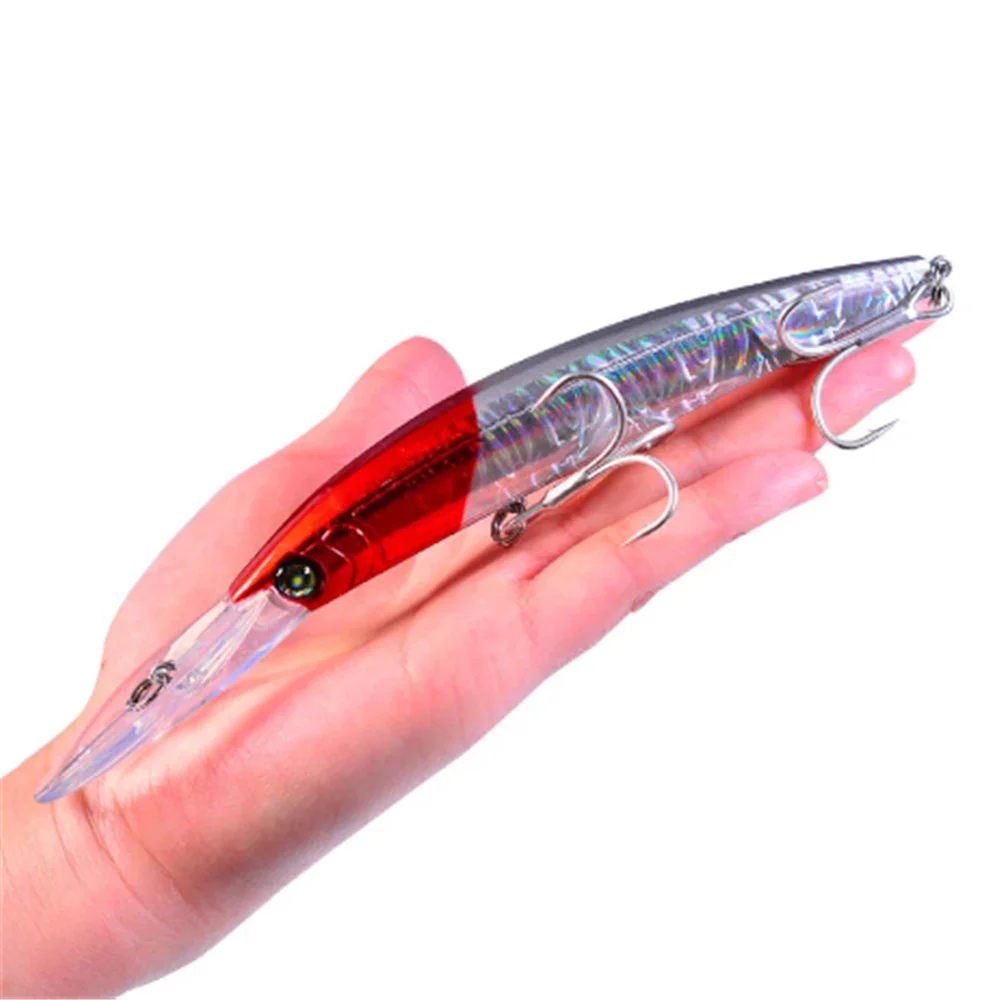 1Pcs Big Minnow Fishing Lures 17.5cm/27.3g Artificial Bass Hard Bait Wobblers Sea Saltwater Diving Swimbait 3D Eyes 10 Colors