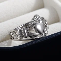 CAOSHI Trendy Hollow Out Rings For Women Men High-quality Silver Color Wedding Couple Rings Engagement Ceremony Accessories Gift