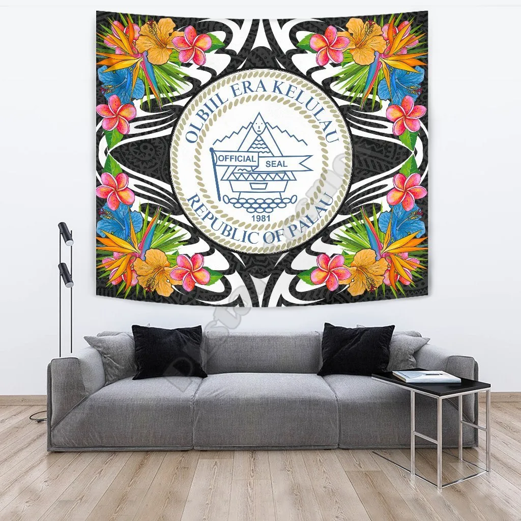 

Palau Tapestrys Tropical Flowers Style 3D Printed Tapestrying Rectangular Home Decor Wall Hanging