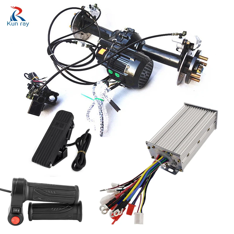 Tylna oś silnik do elektryczny trójkołowiec, wysoka moc prądu stałego, oddzielny mechanizm różnicowy bezszczotkowy, 90cm, 48V, 60V, 500W-1200W