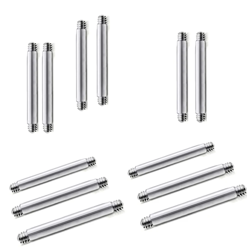 20 Replacement Spare Parts Labret Barbell Piercing Accessories Straight Bar Bent Bar 14g 16g Diy Stainless Steel Body Jewelry